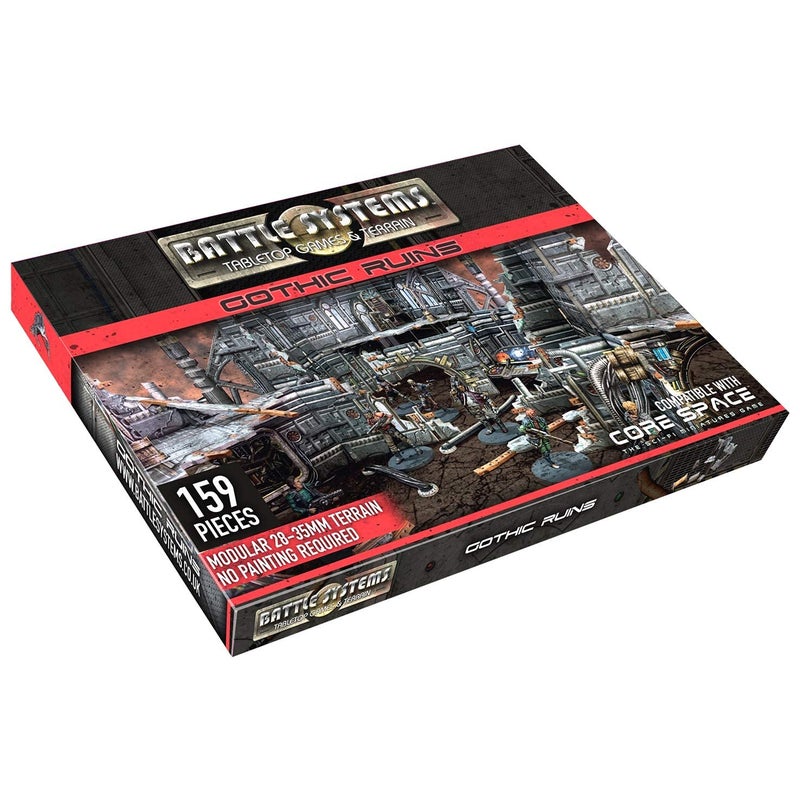Battle Systems Sci-Fi Terrain - 28mm Modular 3D Space Terrain - مثالية لألعاب الحرب ولعب الأدوار - نماذج بناء متعددة المستويات ثلاثية الأبعاد مطبوعة بالألوان الكاملة 40K (أطلال قوطية) - Image 1